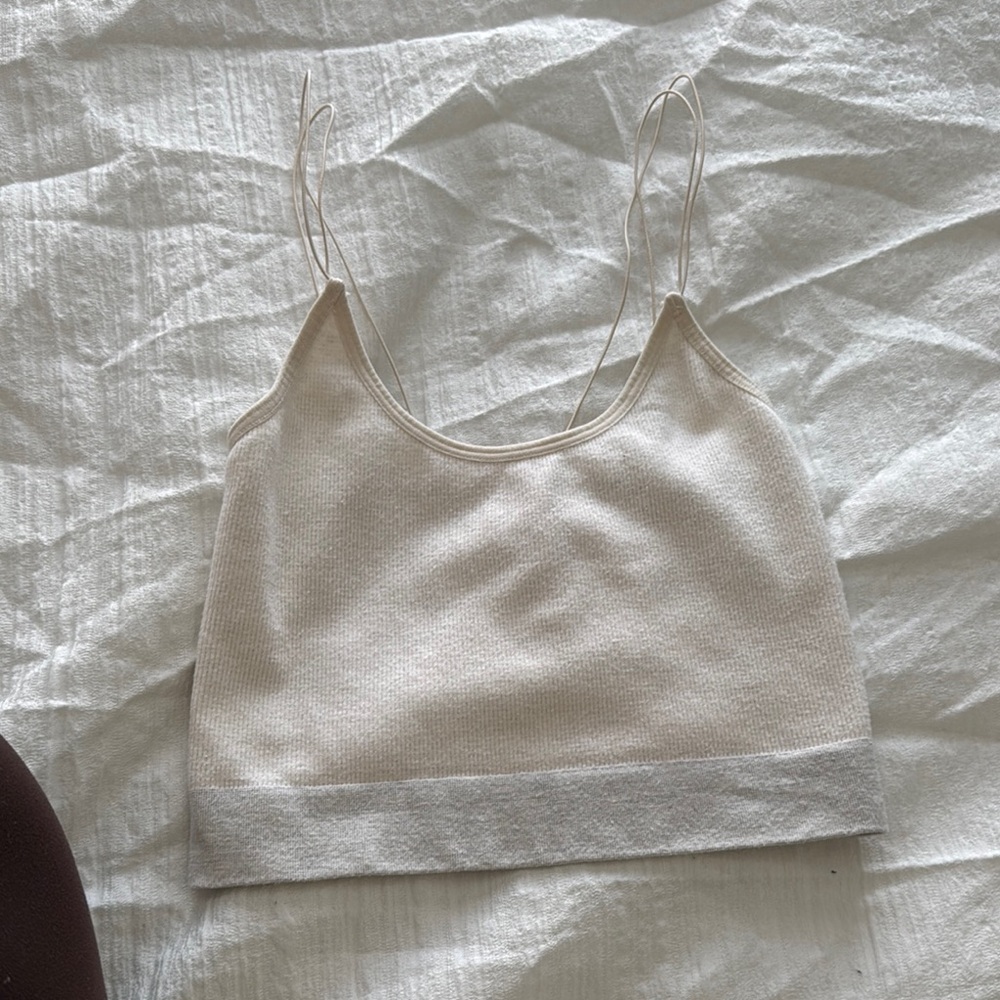 Urban Outfitters Cream Fitted Crop Camisole